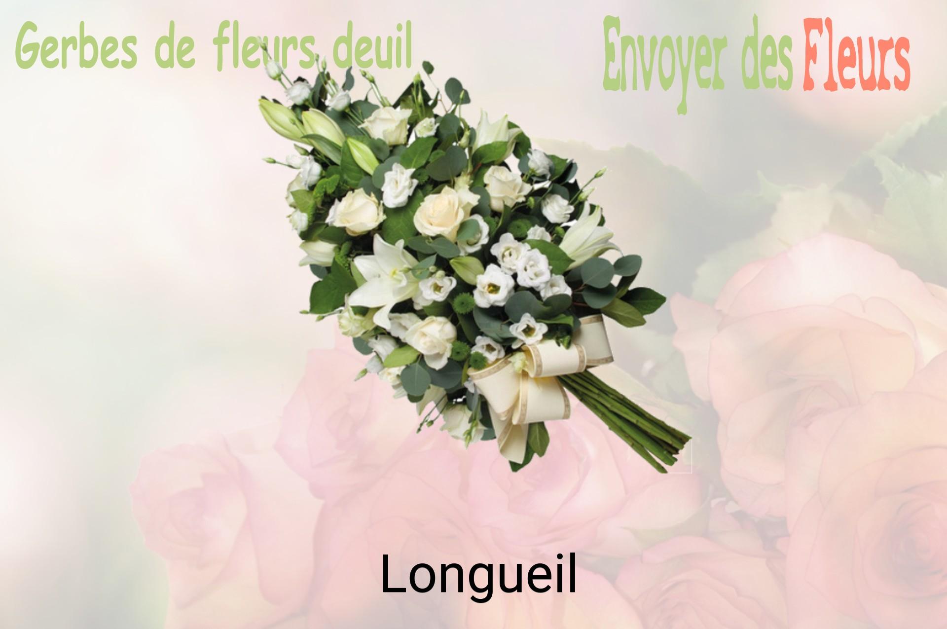 Gerbe de fleurs de deuil livrée à Longueil